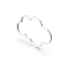 Out Line Cloud Icon White PNG & PSD Images