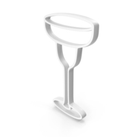 Out Line Margarita Cocktail Glass Icon White PNG & PSD Images