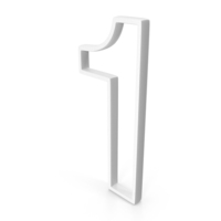 Out Line Number One Icon White PNG & PSD Images