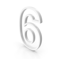 Out Line Number Six Icon White PNG & PSD Images