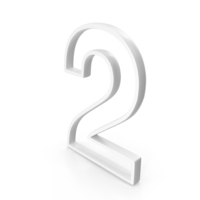 Out Line Number Two Icon White PNG & PSD Images
