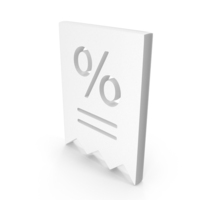 Percentage Receipt Icon White PNG & PSD Images