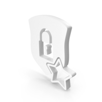 Protection Lock Shield With Star Icon White PNG & PSD Images