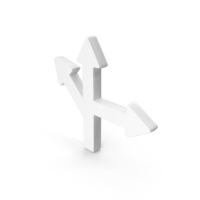 Three Way Directional Road Arrows Icon White PNG & PSD Images