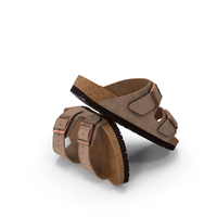 Man Soft Footbed Sandals Brown PNG & PSD Images