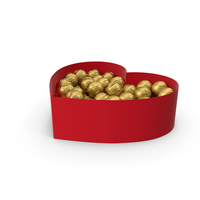 Gold Wrapped Candies In Heart Box PNG & PSD Images