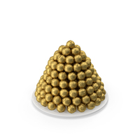 Golden Wrapper Candies On A Tray PNG & PSD Images