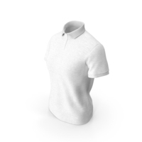 White Female Buttoned Polo Neck T-Shirt PNG & PSD Images