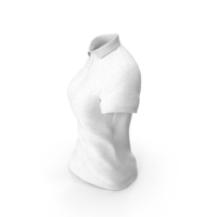 White Female Buttoned Polo Neck T-Shirt PNG & PSD Images