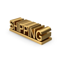 Gold Shipping Sign PNG & PSD Images