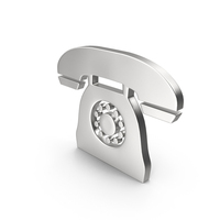 Silver Telephone Symbol PNG & PSD Images