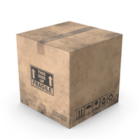 Worn Closed Cardboard Box PNG & PSD Images