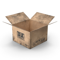Cardboard Box Worn Open PNG & PSD Images