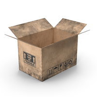 Worn Open Cardboard Box PNG & PSD Images