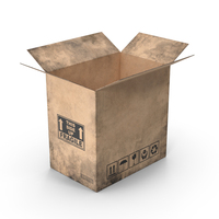 Cardboard Box Worn Open PNG & PSD Images