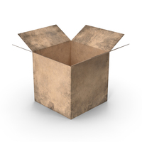 Cardboard Box Worn Simple Open PNG & PSD Images