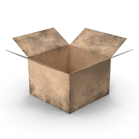 Worn Simple Open Cardboard Box PNG & PSD Images