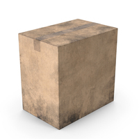 Worn Simple Closed Cardboard Box PNG & PSD Images