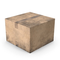 Worn Simple Closed Cardboard Box PNG & PSD Images