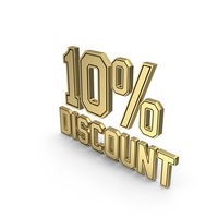 Gold 10% Discount Symbol PNG & PSD Images