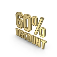 Discount Percentage Gold 060 PNG & PSD Images