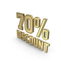 Gold 70% Discount Symbol PNG & PSD Images