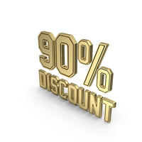Gold 90% Discount Symbol PNG & PSD Images