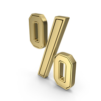Gold Percentage Symbol PNG & PSD Images