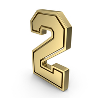 Gold Number 2 PNG & PSD Images