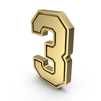 Gold Number 3 PNG & PSD Images