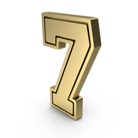 Gold Number 7 PNG & PSD Images