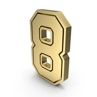 Gold Number 8 PNG & PSD Images