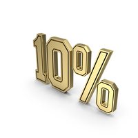 Gold 10% Symbol PNG & PSD Images