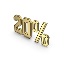 Gold 20% Symbol PNG & PSD Images