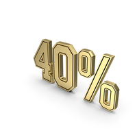 Gold 40% Symbol PNG & PSD Images