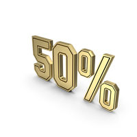 Gold 50% Symbol PNG & PSD Images