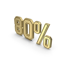Gold 80% Symbol PNG & PSD Images