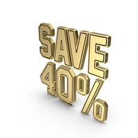 Gold Save 40% Symbol PNG & PSD Images