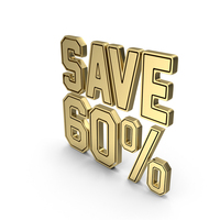 Gold Save 60% Symbol PNG & PSD Images