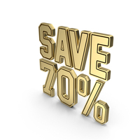 Gold Save 70% Symbol PNG & PSD Images