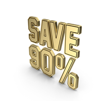 Gold Save 90% Symbol PNG & PSD Images