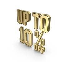 Gold Up To 10% Off Symbol PNG & PSD Images