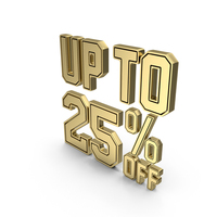 Gold Up To 25% Off Symbol PNG & PSD Images