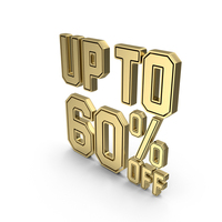 Gold Up To 60% Off Symbol PNG & PSD Images