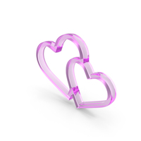 Glass Couple Hearts Icon PNG & PSD Images