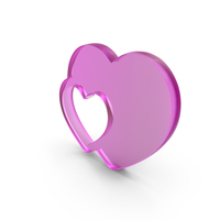 Glass Couple Hearts Icon PNG & PSD Images