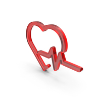 Glass Heart With Pulse Icon PNG & PSD Images
