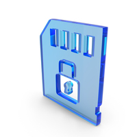 Lock Memory Card Icon Glass PNG & PSD Images