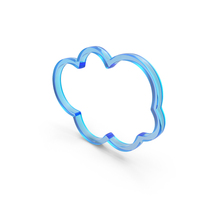 Out Line Cloud Icon Glass PNG & PSD Images
