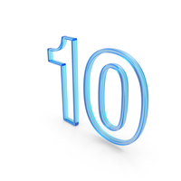 Out Line Number Ten Icon Glass PNG & PSD Images